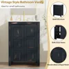 48" Vintage Style Small Bathroom Vanity Combo With Double Vanities (separate), Double Ceramic Sinks, Storage Shelf Amd Soft Clos 6