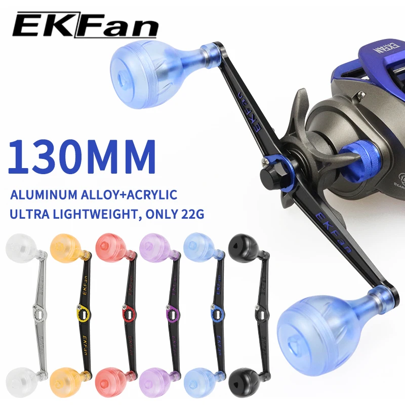 EKFan 130MM Ultraleichte Legierung Griffe 22G Acryl Knöpfe Für 8x5MM 7x4MM Löcher Tropf Angelrolle Bast Casting Rollen Rad Teile – Detail 3