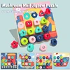 Children Montessori Color Shape Pegboard Toys Button Art Mosaic Mushroom Nail 3D Puzzles Threading Game Education Activities Toy 3