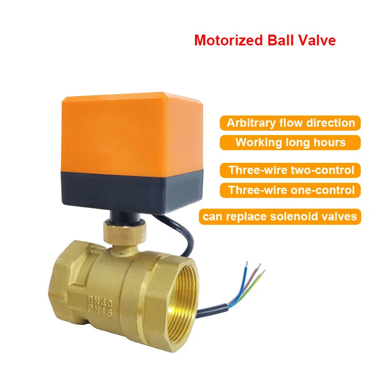 Válvula de Esfera Motorizada de Bronze de Três Fios de Dois Fios de um Controle de Três Fios 220v 24v 12v ac dc Válvula de Solenóide Elétrica Alternativa