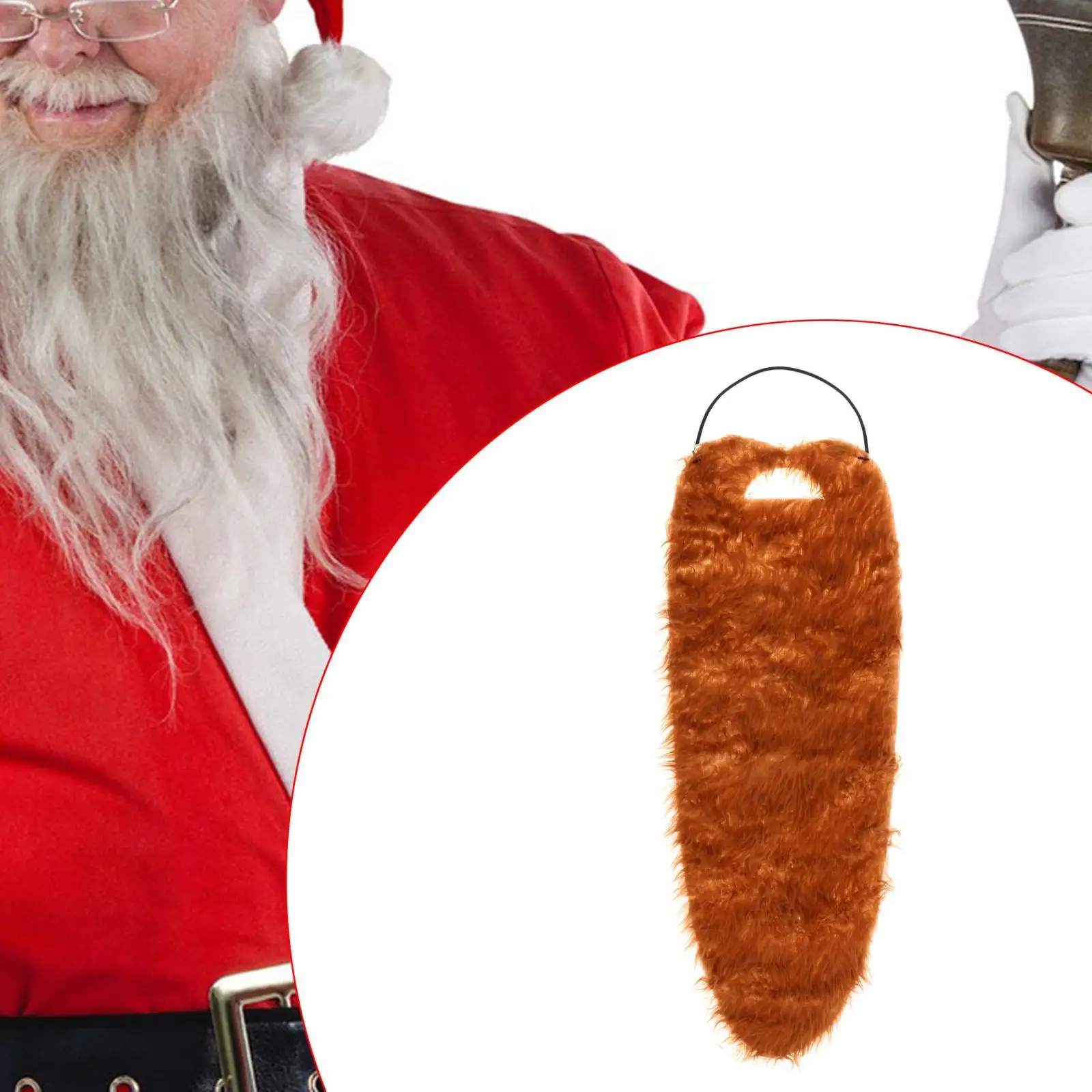 Fake Long Beard Costume Realistic Whisker Cosplay Xmas Santa Claus Beard for Carnival Festive Halloween Performance Men Women