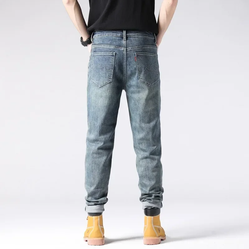 Extra Long 110CM 115CM Jeans Tall Men Lengthened Blue Young Boy Pants Slim Fit Overlong Straight Teenagers Male Denim Trousers 4