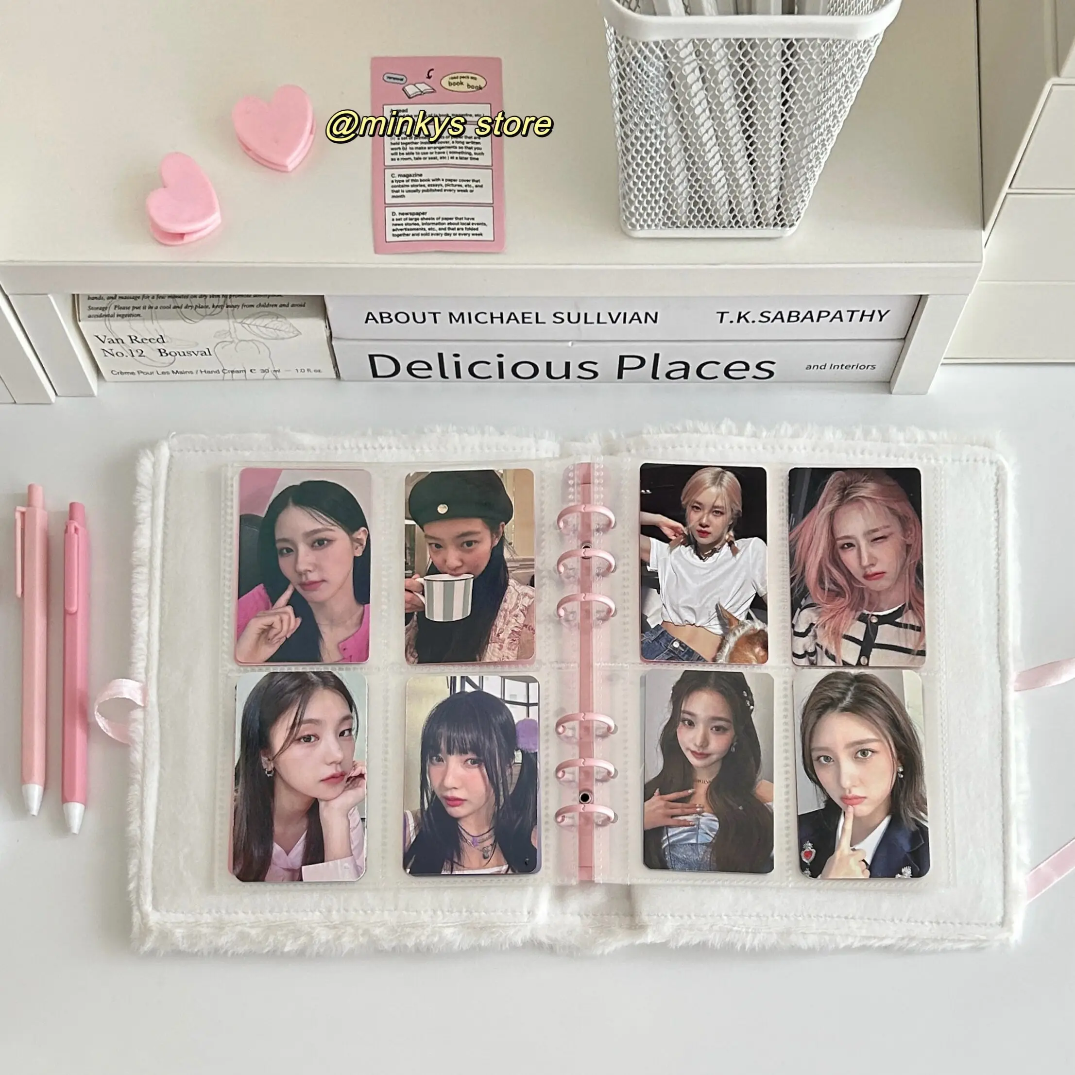 MINKYS Kawaii Fluffy Strap Ties A6 Kpop Photocard Binder Star Collect Book Idol Plush Photo Card Holder Photocards Album 3