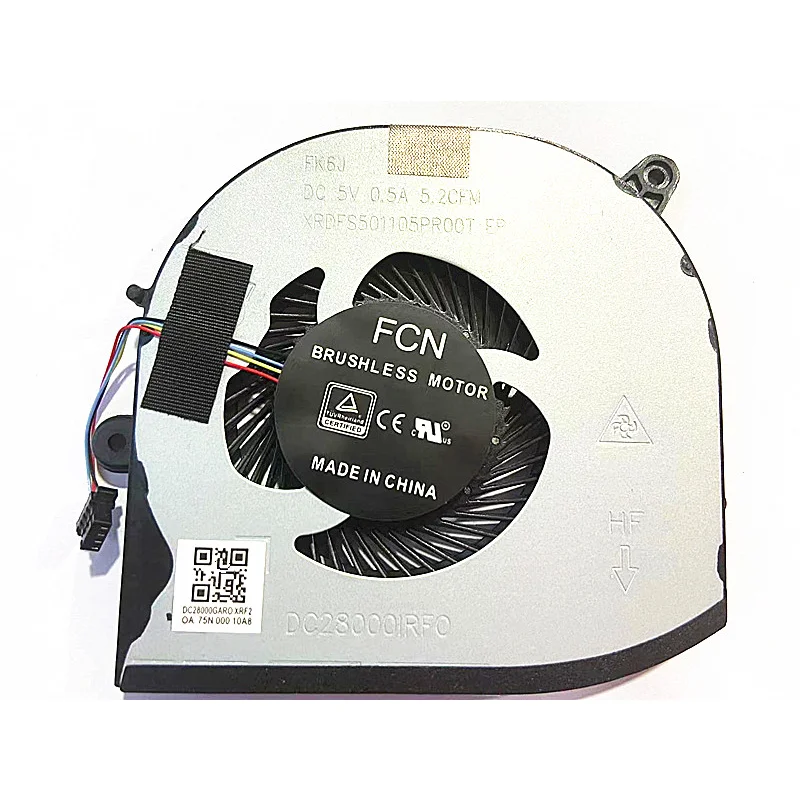 Nova Cpu Gpu Ventilador para Dell Xps 15 9560 Precisão M5520 5520 Laptop Cooler Fãs 0vj2hc 0tk9j1 - Imagem 4