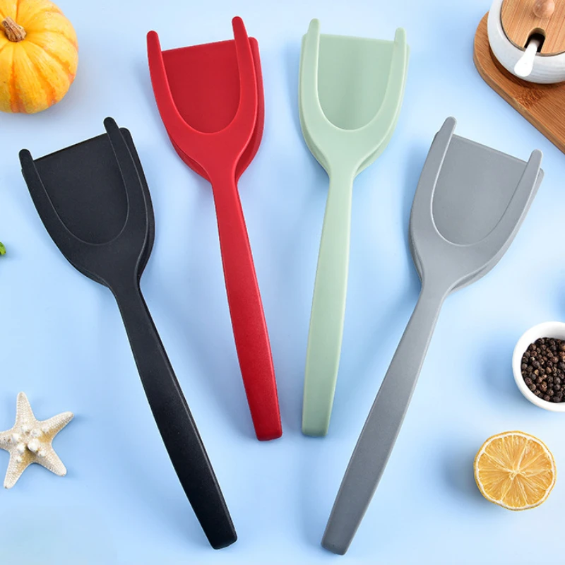 Steak Spatula Frying Spatula Clip 2-in-1 Food Eggs Toasted Bread Frying Egg Clip Flip