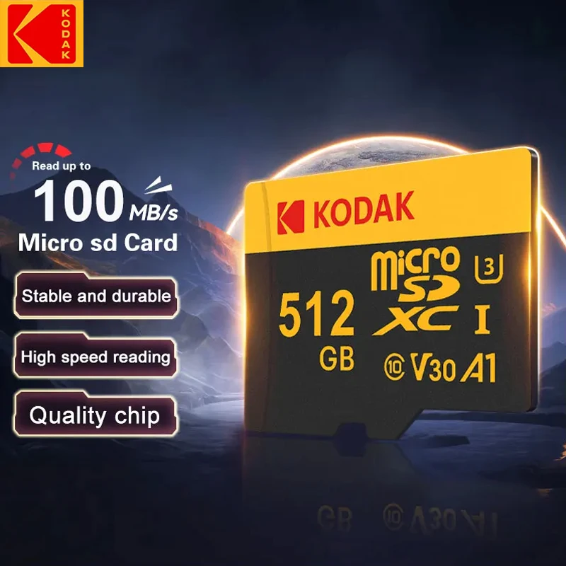 

Kodak 100% New Original Micro SD Memory Card 32GB 64GB 128GB 256GB 512GB UP TO 100MB/s Class10 SD/TF Card original SD Memorycard