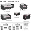 7 Piece Outdoor Furniture Set, Set Non-Slip Cushions & Waterproof Cover, 45 Inch Outdoor Propane Fire Pit Table Patio Sets 5