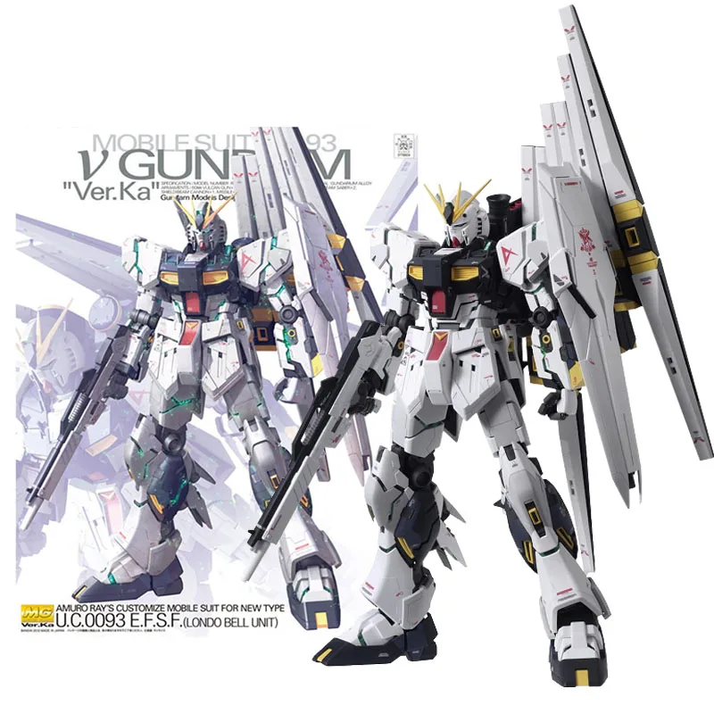 

Bandai Gundam Model MG 1/100 RX-93 VGundam VER.KA Nu Anime Figures ABS Assembly Model Mecha Robot Toys Birthday Gift 23CM