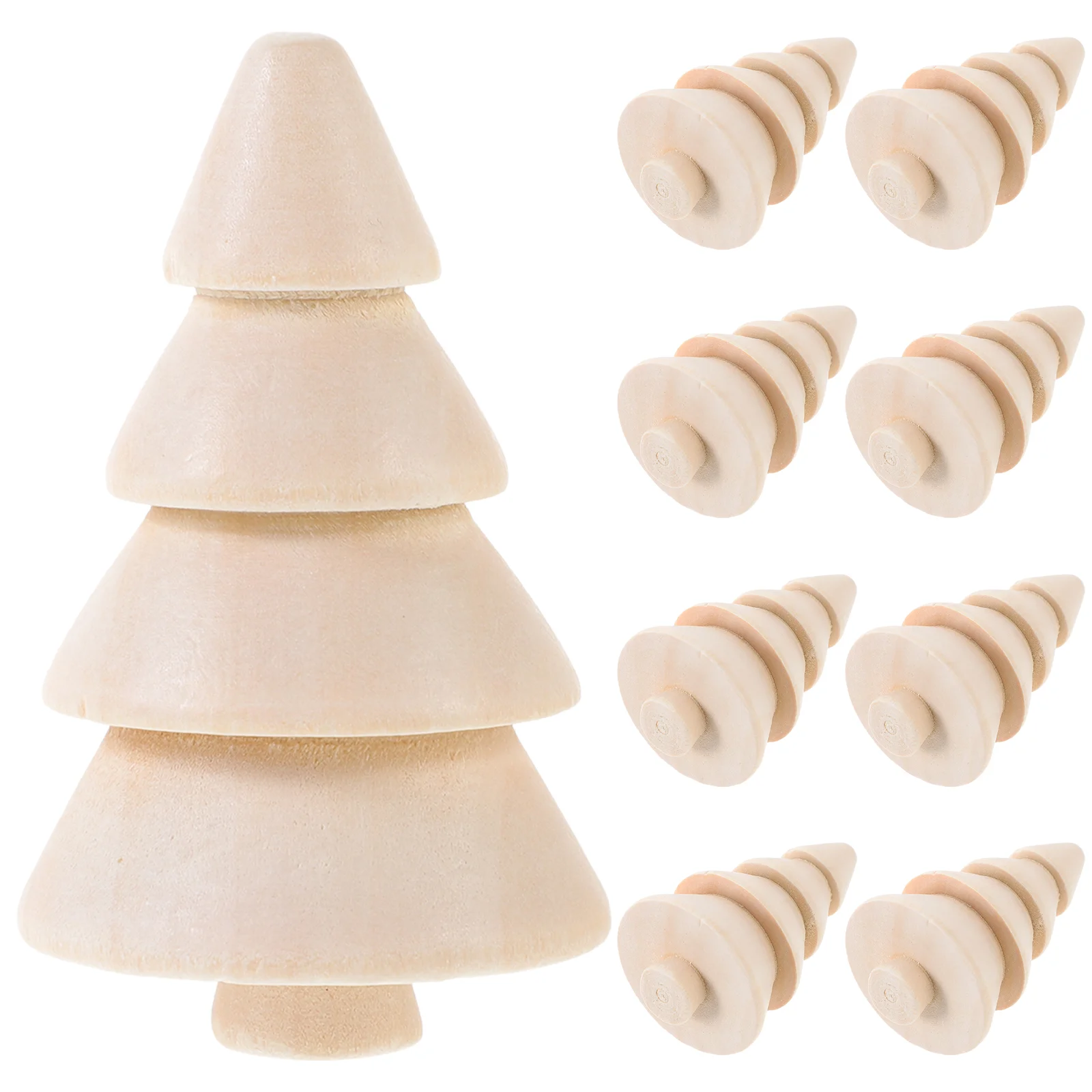 

Unfinished Wooden Christmas Tree DIY Craft Blank Painted Peg Doll Nursery Ornament Christmas New Year Decoration