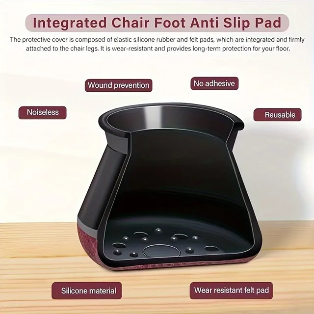 36pcs Small Silicone Chair Leg Cap Socks Felt Anti-Slip Table Floor Feet Cover Furniture Leveling Feet Floor Protector 2
