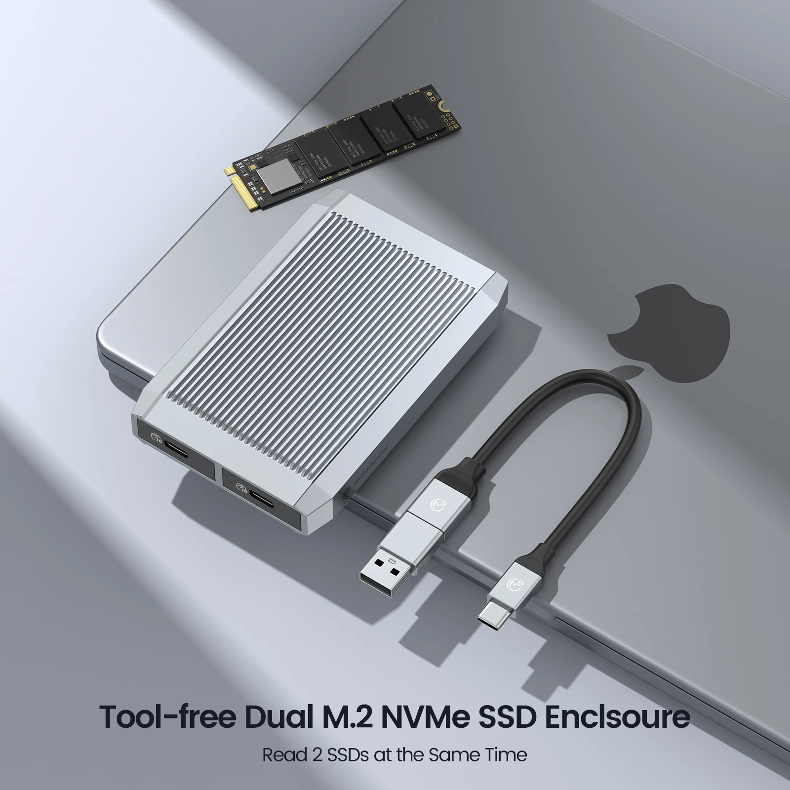 nvme 2bay ssd gabinete 10gbps velocidade em
