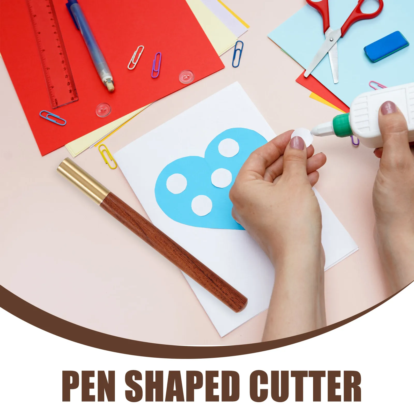 나무 펜 모양 커터 다기능 정밀 공예 컷 펜 스크랩북킹 DIY 아트 사무용 종이 커팅 도구