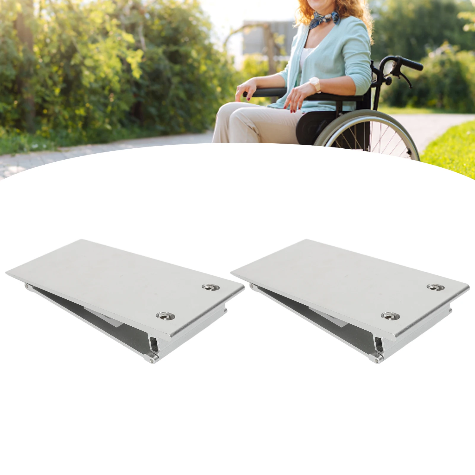 Threshold Ramp 1 Pair Threshold Ramp Wheelchair Entry Aluminum Alloy Adjustable Mobility Access Threshold Ramp for Home Bathroom 3