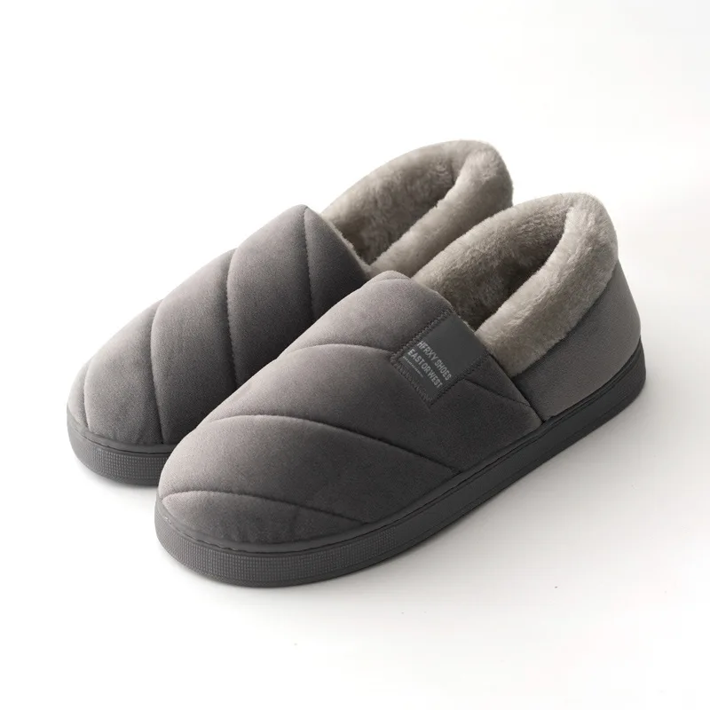 Large 46/47 Men Winter Warm Furry slippers Couples Casual Bedroom Outdoor Thick Sole Non-Slip Slides Fashion Shoes For Men