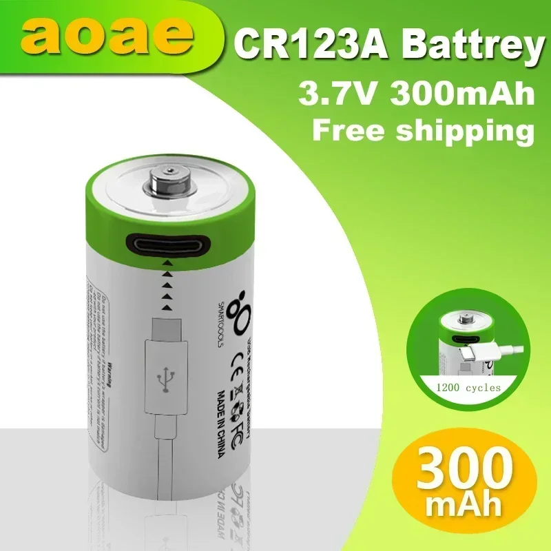 Batteria Al Litio Usb Cr123A Originale Ufficiale Cr123A Cr17345 16340 Batterie Ricaricabili Cr123A 3.7V Per Porta Wireless Del Contatore Del Gas