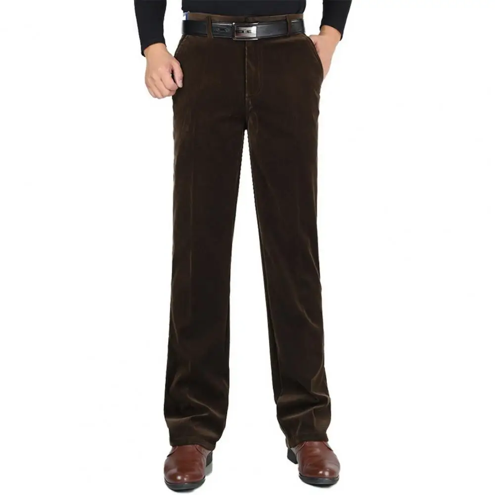 

Sweatpants Thickened Men Pants Cozy Corduroy Stylish Mid-aged Men's Winter Trousers with Warmth Comfort Versatility