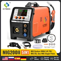 HITBOX MIG200II  MIG Welder Gasless Synergy Aluminum Stainless Steel Iron Steel Alumunim Welder 220V ARC TIG Functional DC Gas 1