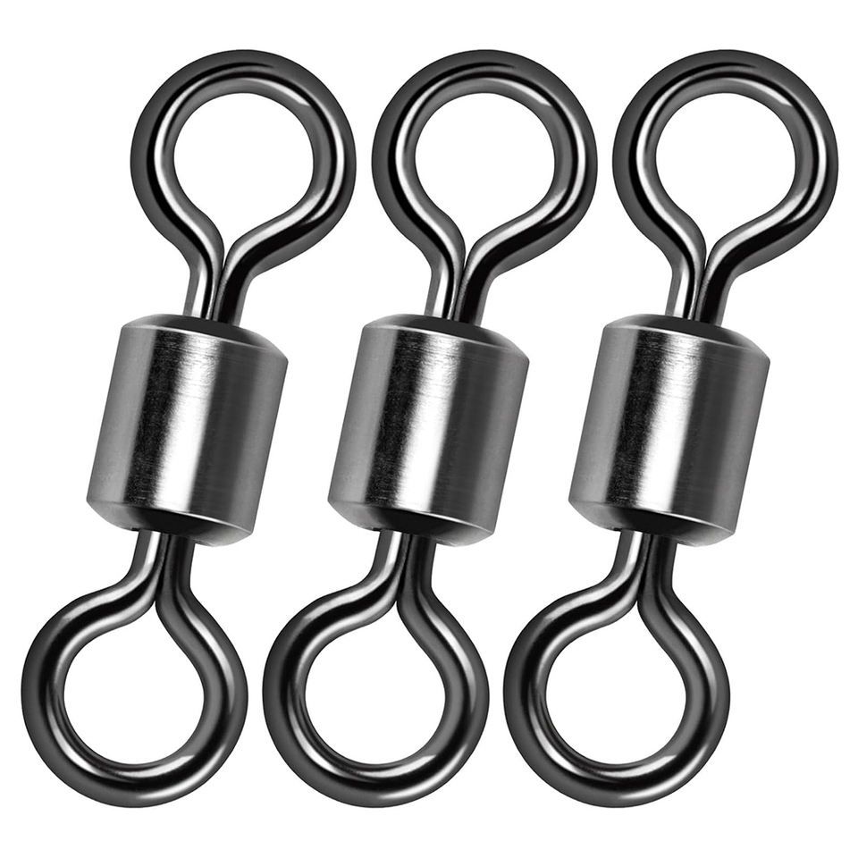 50Pcs Fishing Gear Accessories American Swivel 8-Shaped Ring High-Speed Connector High-Carbon Steel Strong Small Fishing Tools
