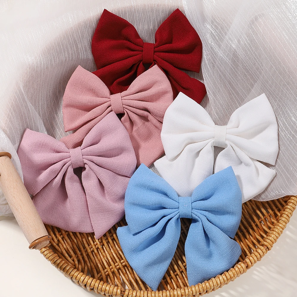 2Pcs/set 4.5Inch Lovely Hair Bows Hair Clips for Girls Grosgrain Ribbon Delicate Hairgrips Headwear Kids Baby Hair Accessories filter filter set exquisite motor protection reuseable 2pcs cleaning tool delicate for bosch series 2 bgc05a220a