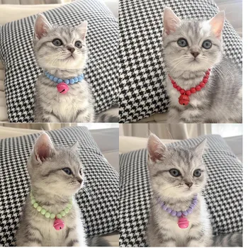 Cute Bell Pendant Pet Pearl Collar Dog Princess Necklace Cat Jewelry Puppy Accessories Dog Chain Chihuahua Pet Supplies