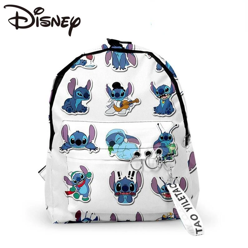 Disney-mochila escolar de dibujos animados para niños, bolsa de viaje de  gran capacidad, arcoíris, Stitch, para estudiantes - AliExpress