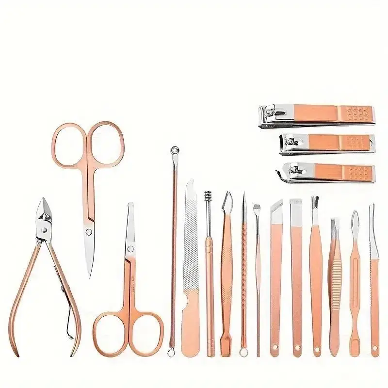 Manicure Set Pedicure Kit 18 Pieces Stainless SteelNail Scissors Care Tools