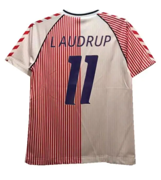 Классическая рубашка Laudrup Elkjaer 1986 Ретро Дания Away винтажная |