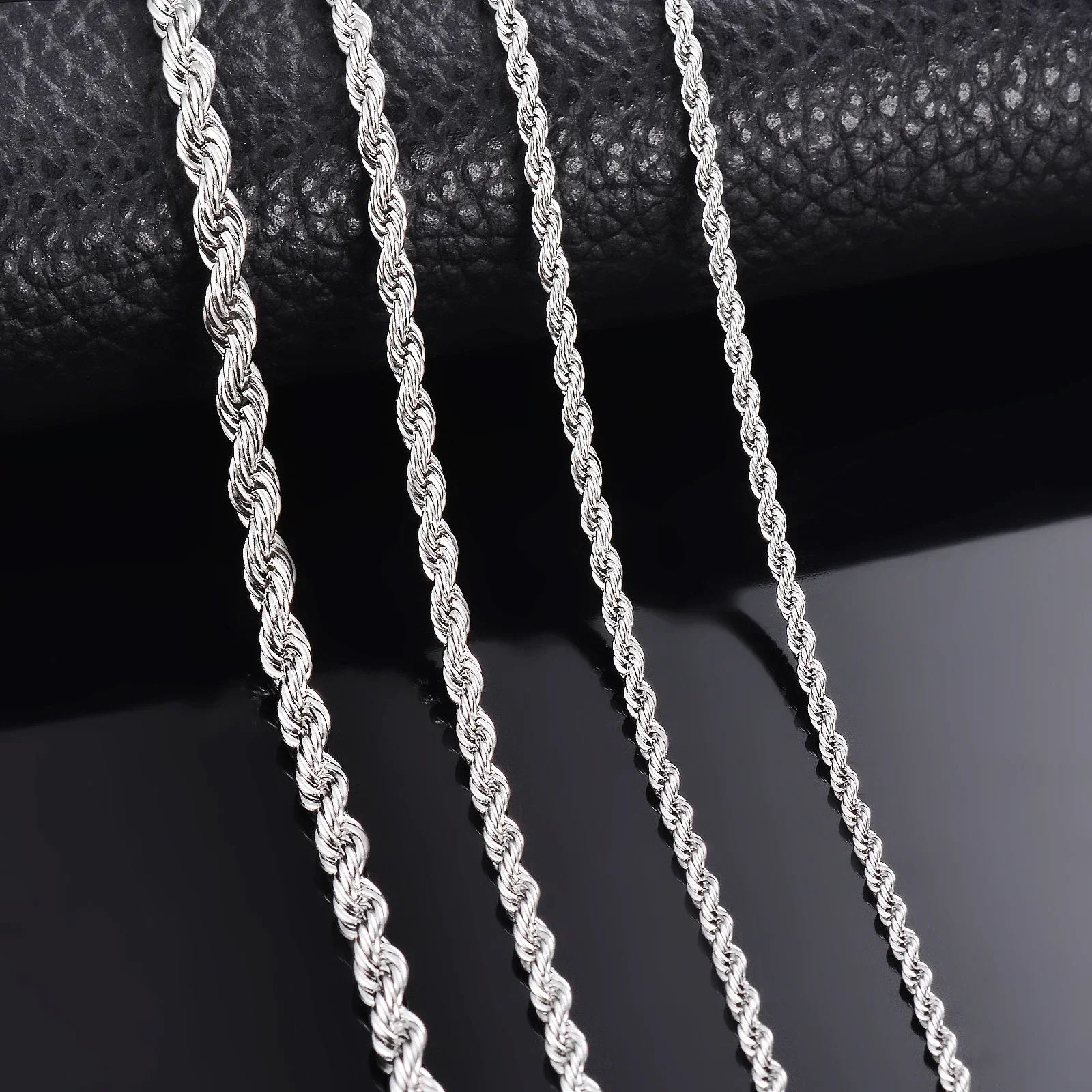 Suplight Pantserketting voor heren, 925 zilver, Cuban Link Ketting, 3/5 mm breed, 36/46/51/56/61/66/71 cm lang, 66cm(26), Zilver, Geen edelsteen