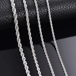 Sterling Silver Rope Chain Necklace/Bracelet - Elegant Unisex Jewelry in Multiple Widths - 60cm (Width 2mm)