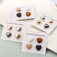 4PCS Strong Metal Plating Magnetic Hijab Clip Safe Hijab Brooch Luxury Accessory No Hole Pins Brooch Magnet for Muslim Scarf 1