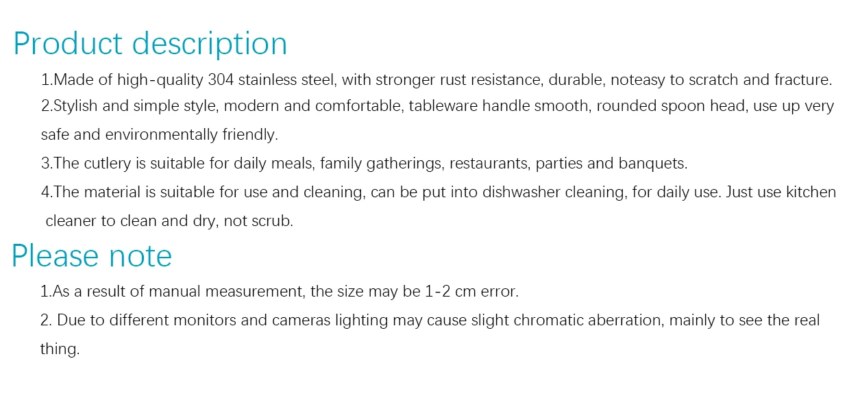 Stainless steel knife, fork, and spoon set