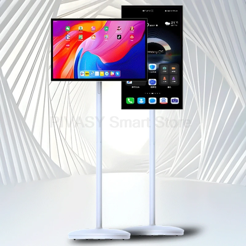 Hot Products 21.5 Inch Android Smart Tv Built-in Battery Moveable Stand Touch Screen Rotatable Portable Tv with Wifi Bluetooth