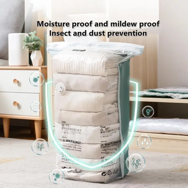 No Need Pump Vacuum Bags Large Plastic Storage for Storing Clothes blankets...
