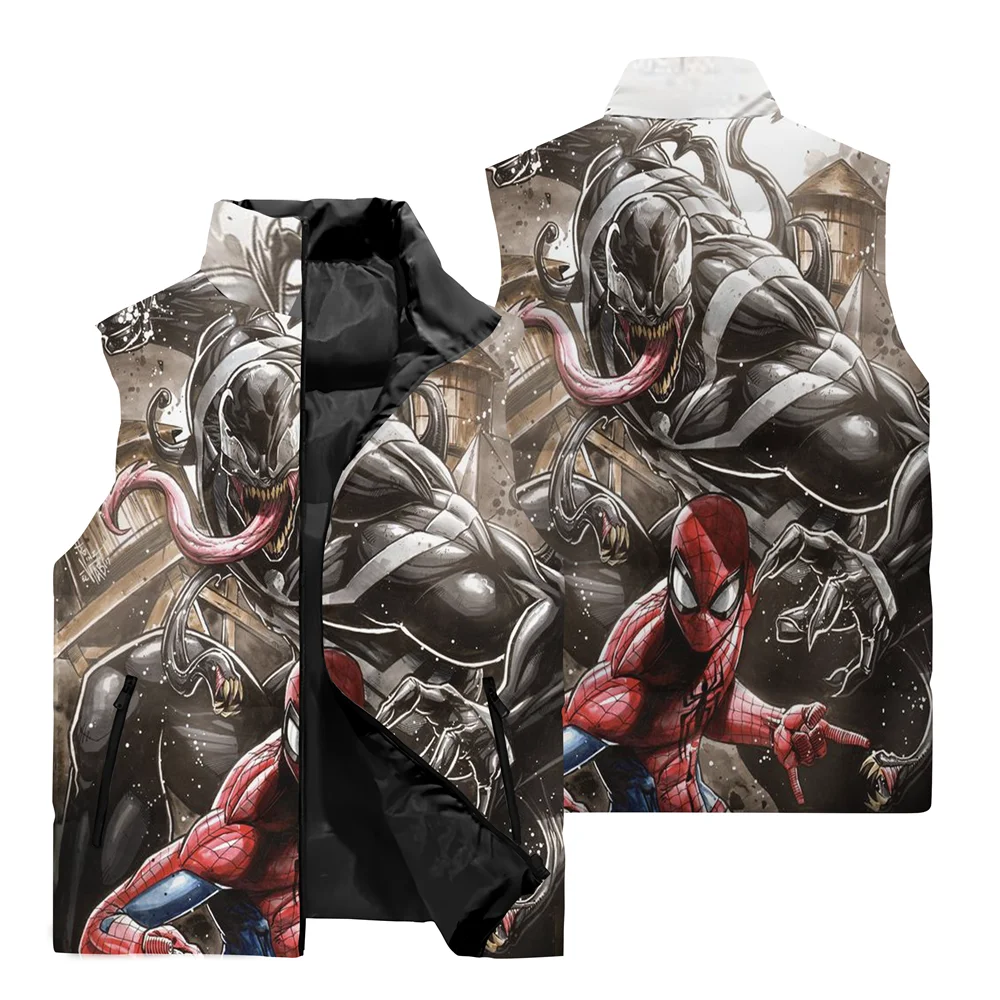 thumbnail image 1 of Chaqueta cortavientos de moda de otoño para hombre, chaqueta sin mangas con estampado 3D de superhéroe de Marvel Venom, chaleco para montar en motocicleta al aire libre para hombre, 1 of 5