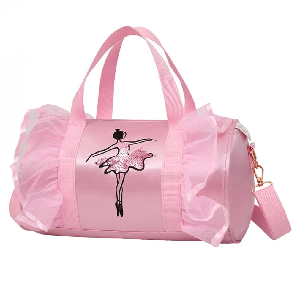 

2024 New Ballet Dance Bags Pink Girls Sports Dance Kids Backpack Baby Barrels Package Bag Costume Clothes Shoes Dress Handbag
