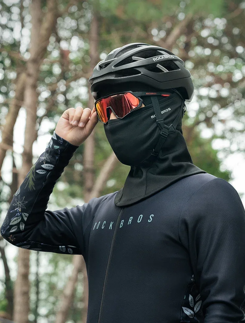 ROCKBROS Cycling Face Keep Warm Winter Bicycle Cap Fleece Thermal Windproof Motorcycle Balaclava Hiking Skiing Hat Headwear