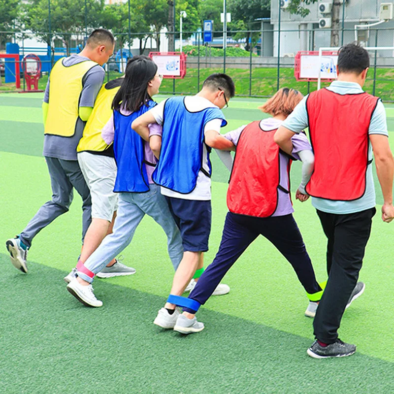 Team Building Outdoor Games Adults Kids Three Legged Race Bands For Teamwork Juguetes Deportivos Divertidos outdoor games team building legged race bands for adults kids cooperative fun sports entertainment giant footsteps carnival