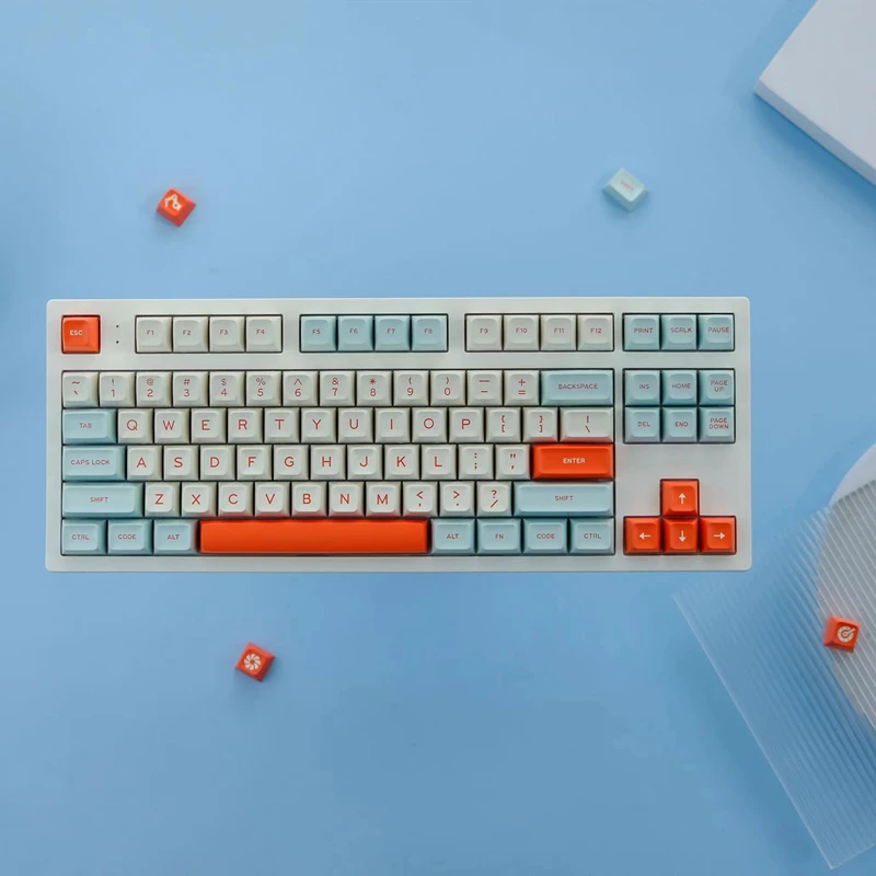 

172 Keys/set Aifei ABS Double Shot Keycaps SA Profile Key Caps Salmon Theme Keycap With ISO Enter 7U Spacebar For HHKB