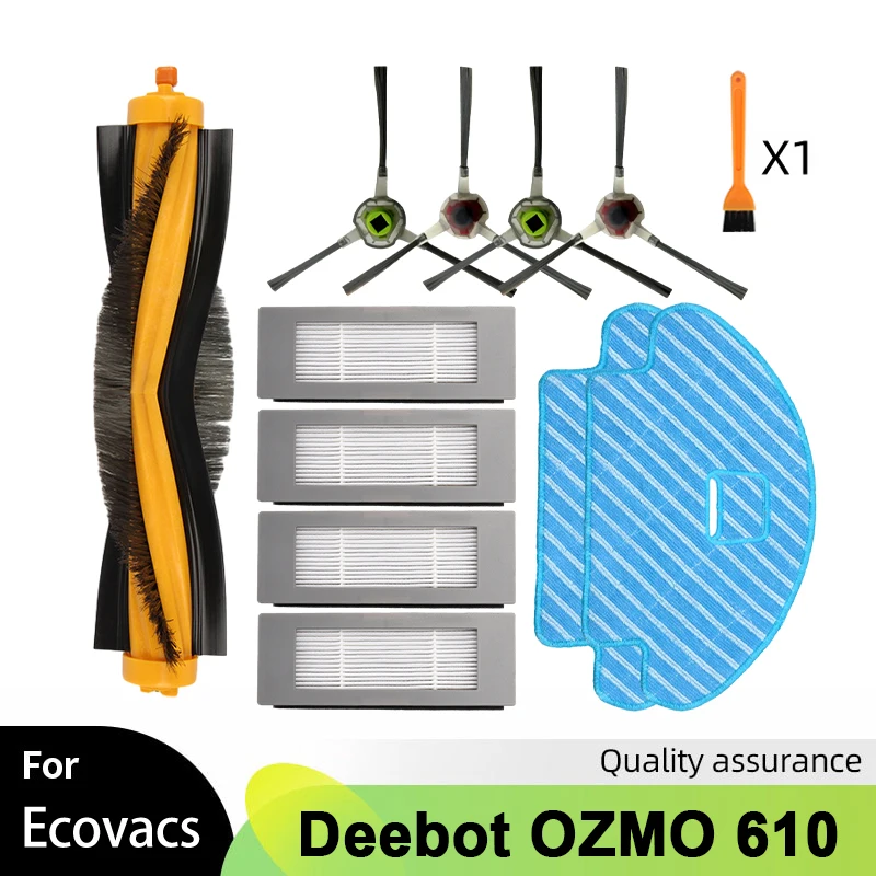 Robô Aspirador de Peças e Acessórios Substituição para Ecovacs Deebot Ozmo 610 Rolo Principal Escova Lateral Filtro Hepa Mop Pano