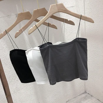 2025 المرأة بلا أكمام أعلى تانك الملابس الداخلية المجهزة بروتيل مثير البنطال القصير مع رقيقة الأشرطة عادي الأبيض تانك القمم الكورية نمط 5