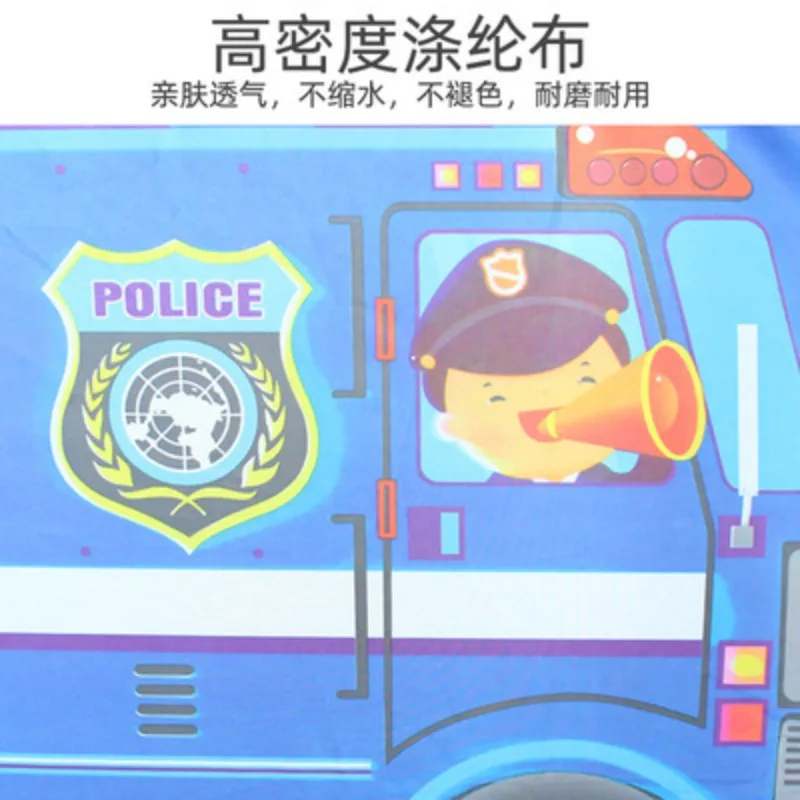 Foldable Game Play House Fire Truck Police Bus Pop Up Toy Tent Playhouse Cloth Gift For Children Firefighting Model Dopship Gift