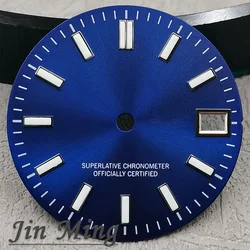 High Quality Silver Multi - Colored Luminous Date Window Aseptic Dial (Blue)