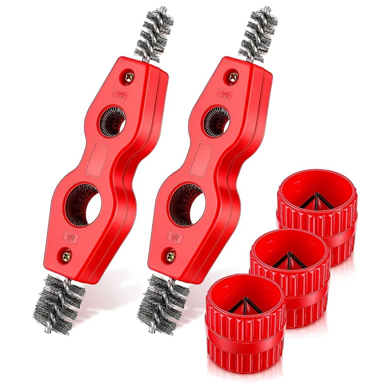 Gtbl Pipe Reamer Deburring Tool,5pcs Copper Pipe Cleaner And Reamer Set