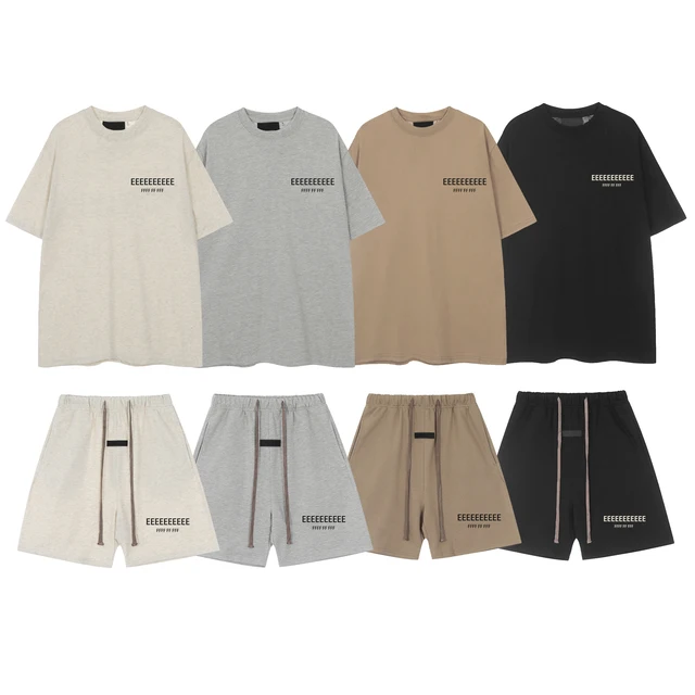Nouvelle Série 25SS – Ensemble T-shirt et Short Unisexe Classique avec Imprimé Lettres Double Ligne – Mode Streetwear 1