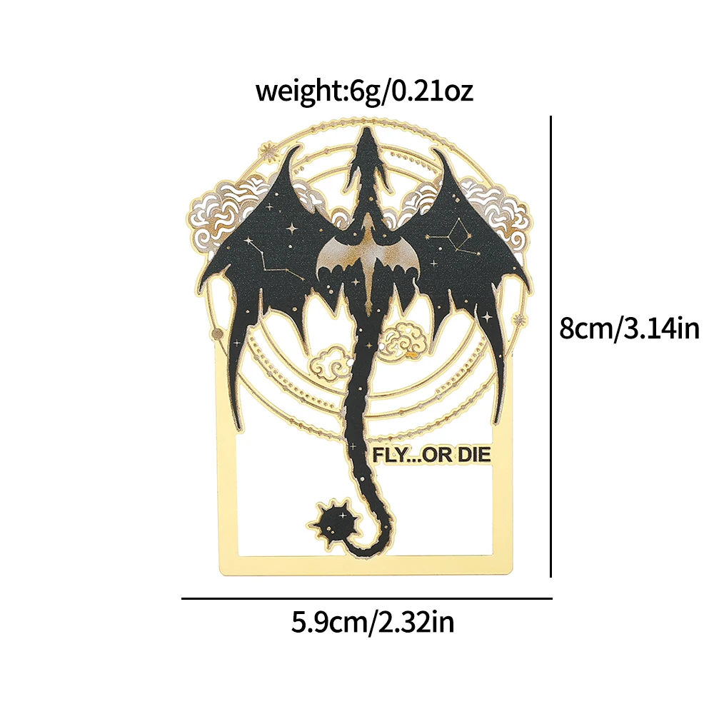 【名入れ無料】 Bookmark Dragon Gothic Wing Fourth Gold or Fly Metal Color マジック：ザ・ギャザリング