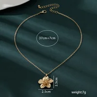 New Fashion Simple Metal Wrinkled Stereoscopic Flowers Pendant Necklace for Women Charm Temperament Clavicle Chain Party Jewelry - Image 6