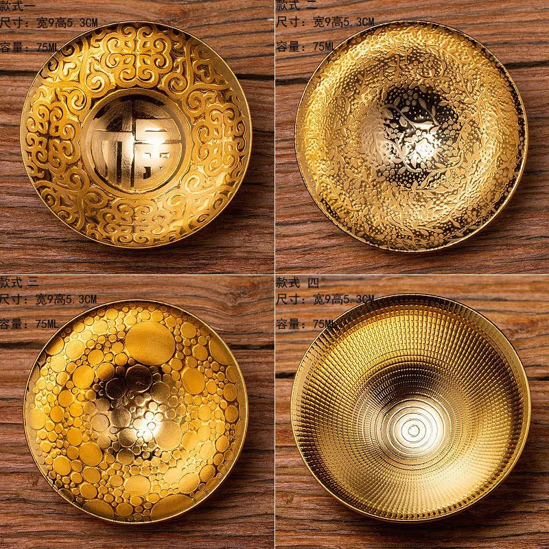 Multicolor Gilding Ceramic Teacup Chinese Style Retro Handmade Golden Vintage Set Home Bowl Master tea cup
