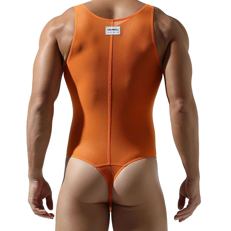 Spring Summer Sexy Transparent Jumpsuits For Men Casual Elastic Slim Fit Sleeveless Bodycon Bodysuits Mens Solid Color Overalls