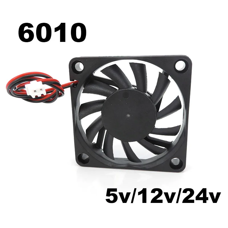 

6010 DC 12V 24V Вентилятор охлаждения бесщеточный для 3D принтера Reprap детали DC кулер 60x60x1 мм пластиковый вентилятор e1