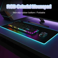RGB Mouse Pad Keyboard Cover Desk-mat Large Gaming Mouse Pad Multi-size Colorful LED Computer Gamer Mousepad Waterproof Desk Mat 1